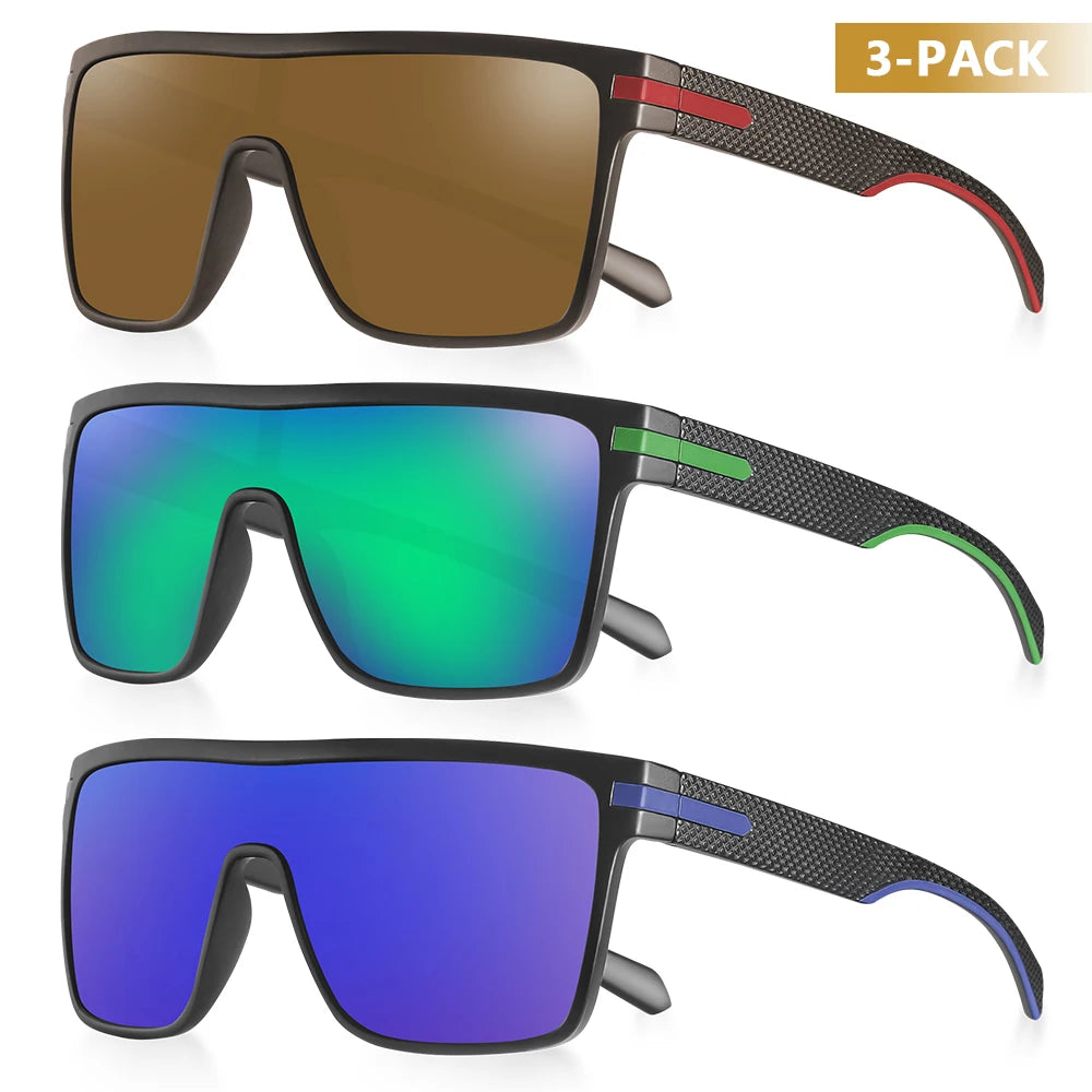 Ochelari de soare polarizați CRIXALIS pentru bărbați, pătrați, supradimensionați, antireflex, pentru șoferi, ochelari de soare cu oglindă, pentru femei, ochelari de protecție UV400, pentru bărbați