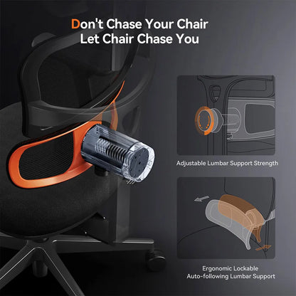 NEWTRAL NT001 Ergonomic Chair Adaptive Lower Back Support 3 Recline Angle Adjustable Backrest Armrest Headrest Nylon Base