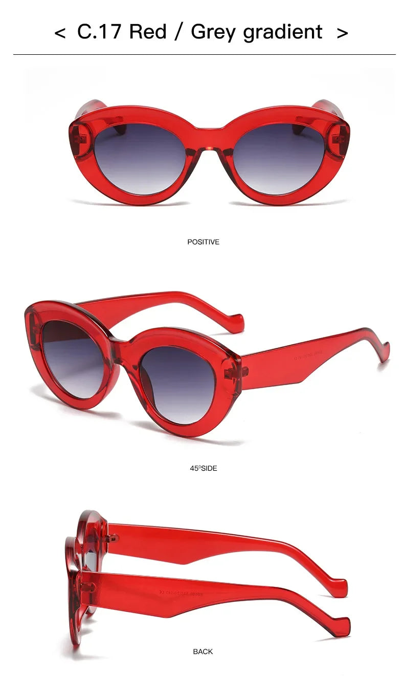 JNPCXI Ochelari de soare pentru femei, model „Cat Eye” supradimensionat, la modă, cu dungi verzi, stil retro, protecție UV400; ochelari de soare ovali pentru bărbați, la modă