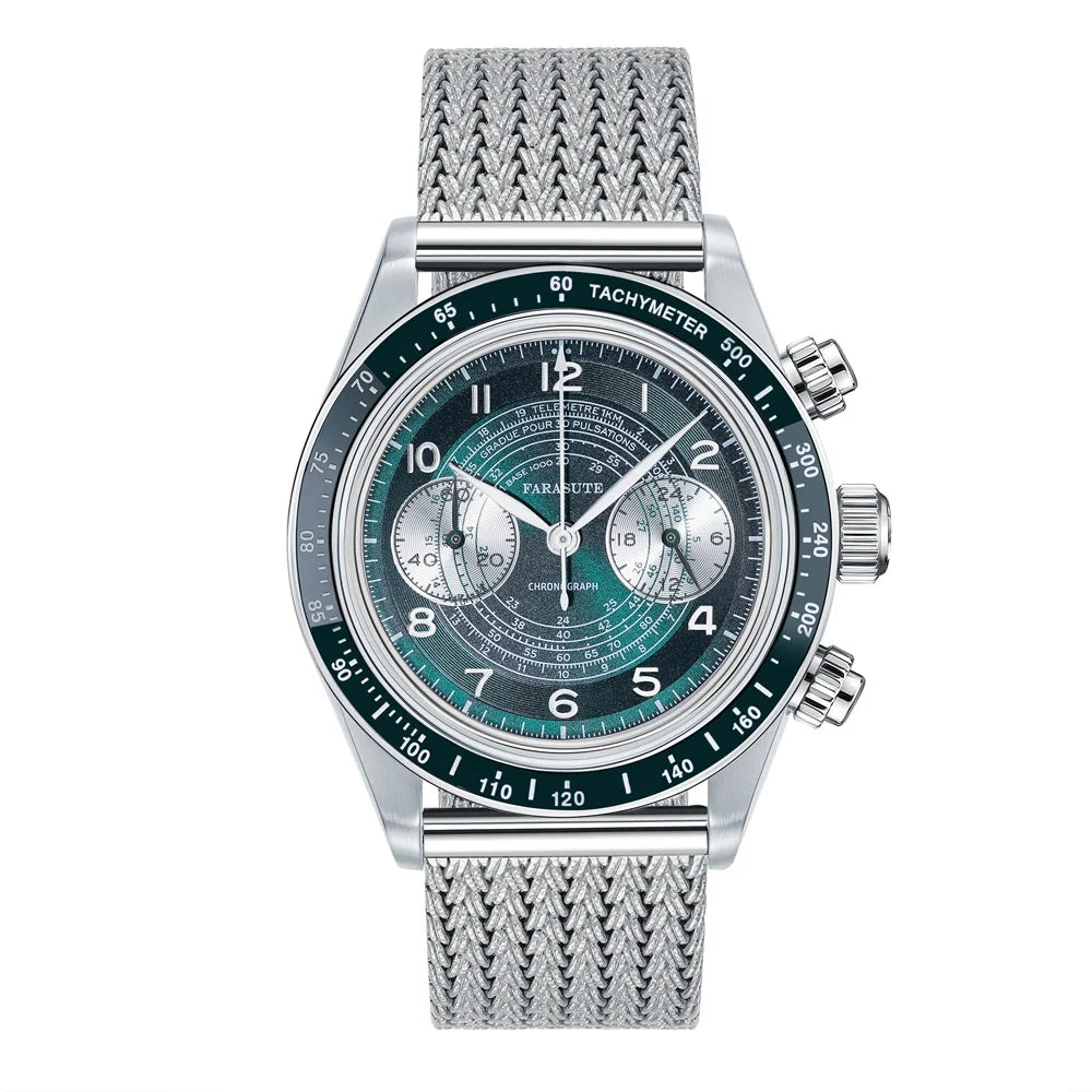 FARASUTE New Japan VK64 Quartz Movement Men Watch Casual 10Bar Waterproof Speed Sports Chronograph Wristwatch Clock Reloj Hombre