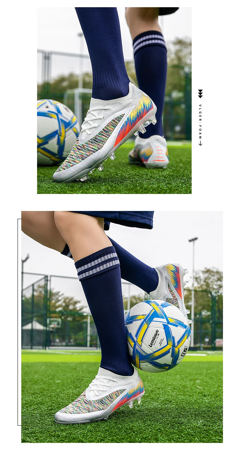 New Men Football Boots Shoes Soccer Match Training Soccer Shoes Non-Slip Cleats Long Spikes FG Ultralight Outdoor Drop Shipping
