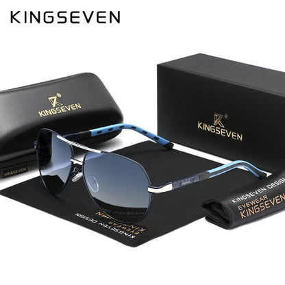 Ochelari de soare pentru bărbați marca KINGSEVEN, model Pilot, cu lentile polarizate UV400, ramă din aluminiu, ochelari de condus, ochelari casual pentru femei
