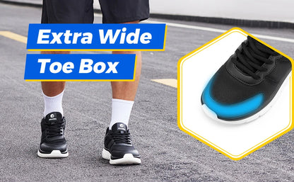 FitVille Men's Walking Shoes Wide Width Max Cushioning Lightweight Sneakers Sport Shoes for Plantar Fasciitis Pain Relief