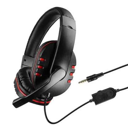 Casque gaming filaire avec éclairage, microphone réglable, son surround stéréo, coussinets auriculaires doux, pour PC, ordinateur portable et téléphone