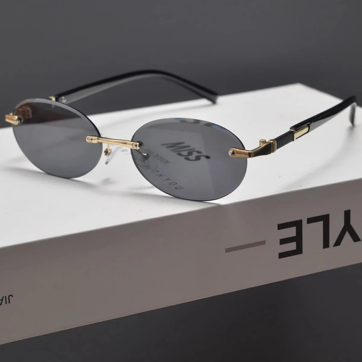 Ochelari de soare fără ramă, ovali, la modă, populari, pentru femei și bărbați, ochelari de soare mici, în formă de elipsă, pentru femei și bărbați, ochelari de petrecere și de călătorie