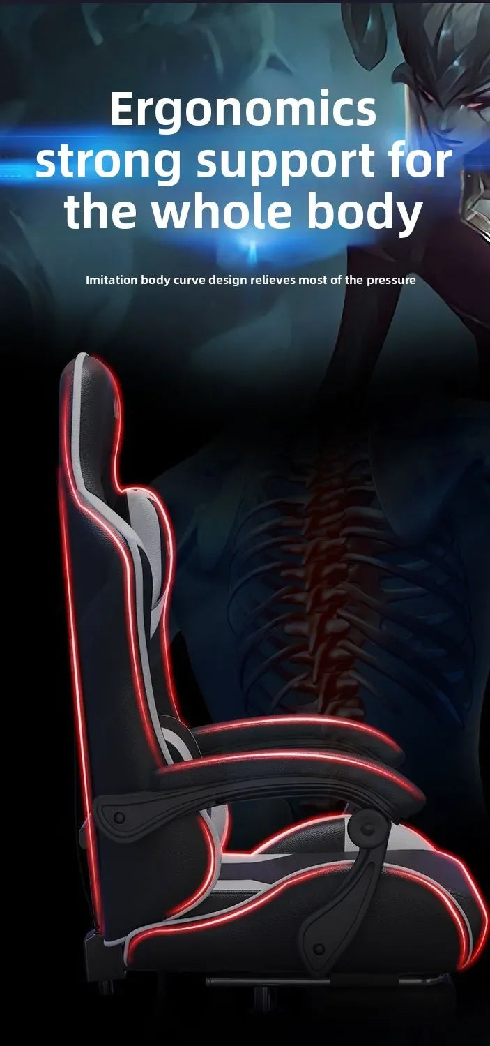 Ergonomická herná stolička do domácej kancelárie na dlhé hodiny, pre streamerov, nastaviteľná, polohovateľná, ľahká a odolná