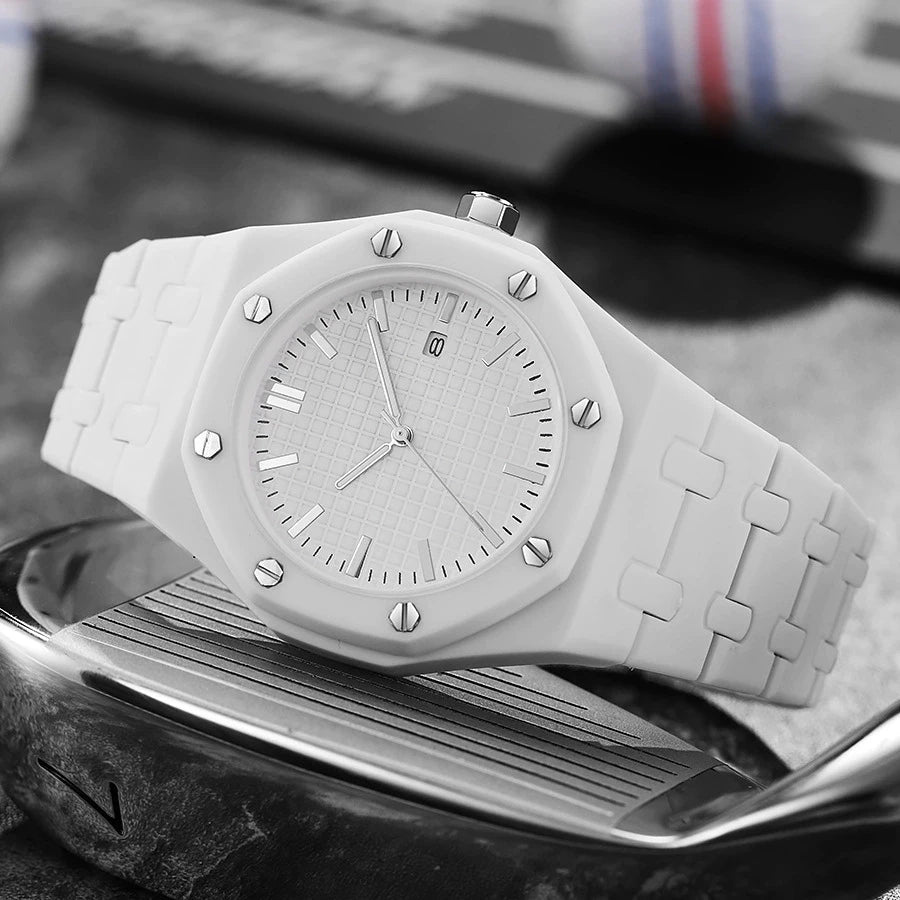 New Fashion Men Luxury Calendar Watch Women Business Casual Quartz Watches Sports Plastic Watch Students Watches Reloj Hombre