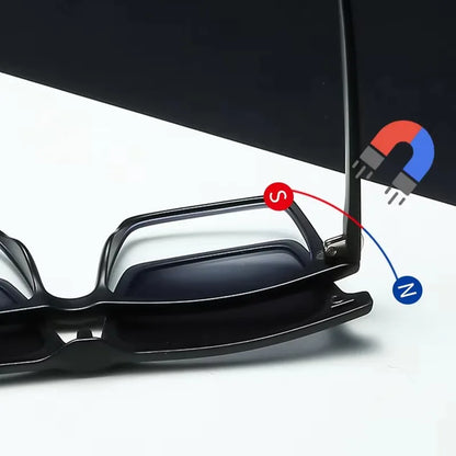 Ochelari de soare polarizați cu magnet pentru miopie, pentru femei și bărbați, ochelari cu clemă, ochelari optici pătrați, rame de ochelari 6 în 1 – de la -0,5 la -10