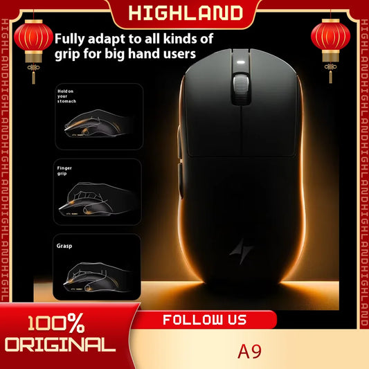 ATK A9 Plus Wireless Gaming Mouse Tri-Mode 8K Lightweight Gaming Mouse, Bluetooth & 2.4GHz Esports Mouse for PC, A9 Pro Ultimate