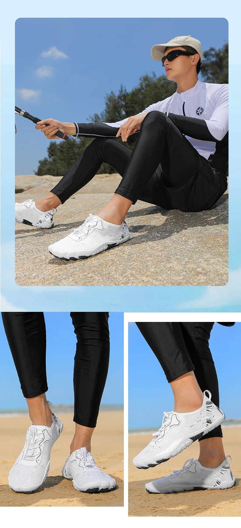 Sapatos Barefoot para Homem e Mulher, Calçado de Praia Outdoor de Secagem Rápida e Antiderrapante, Sapatos para Desportos Aquáticos e Fitness Indoor, Calçado Desportivo