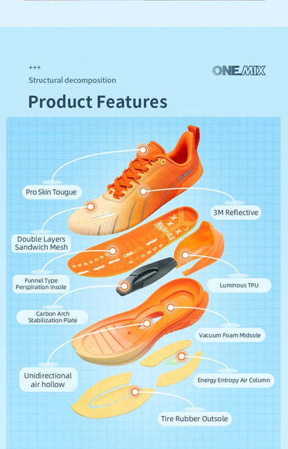 Zapatillas de running ONEMIX con nueva amortiguación para hombre, aptas para corredores de peso elevado, deportivas con cordones para mujer, antideslizantes, de exterior, zapatillas atléticas masculinas