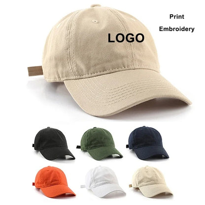 Wholesale Men Women Soft Top Baseball Cap With Custom Logo Unisex Adjustable Dad Hat Shade Hip Hop Summer Sunshade Hat Sport Hat