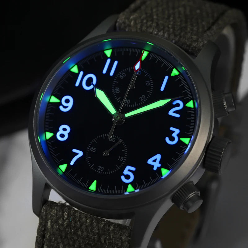 Militado ML1868KF Retro VK67 Quartz Chronograph Watch Stainless Steel Case 3 Dial Waterproof 100M  Multifunction Military Watch