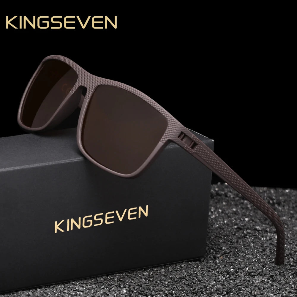 Ochelari de soare polarizați KINGSEVEN pentru bărbați, cu protecție UV400, ochelari dreptunghiulari, ochelari pentru pescuit, conducere și vacanță