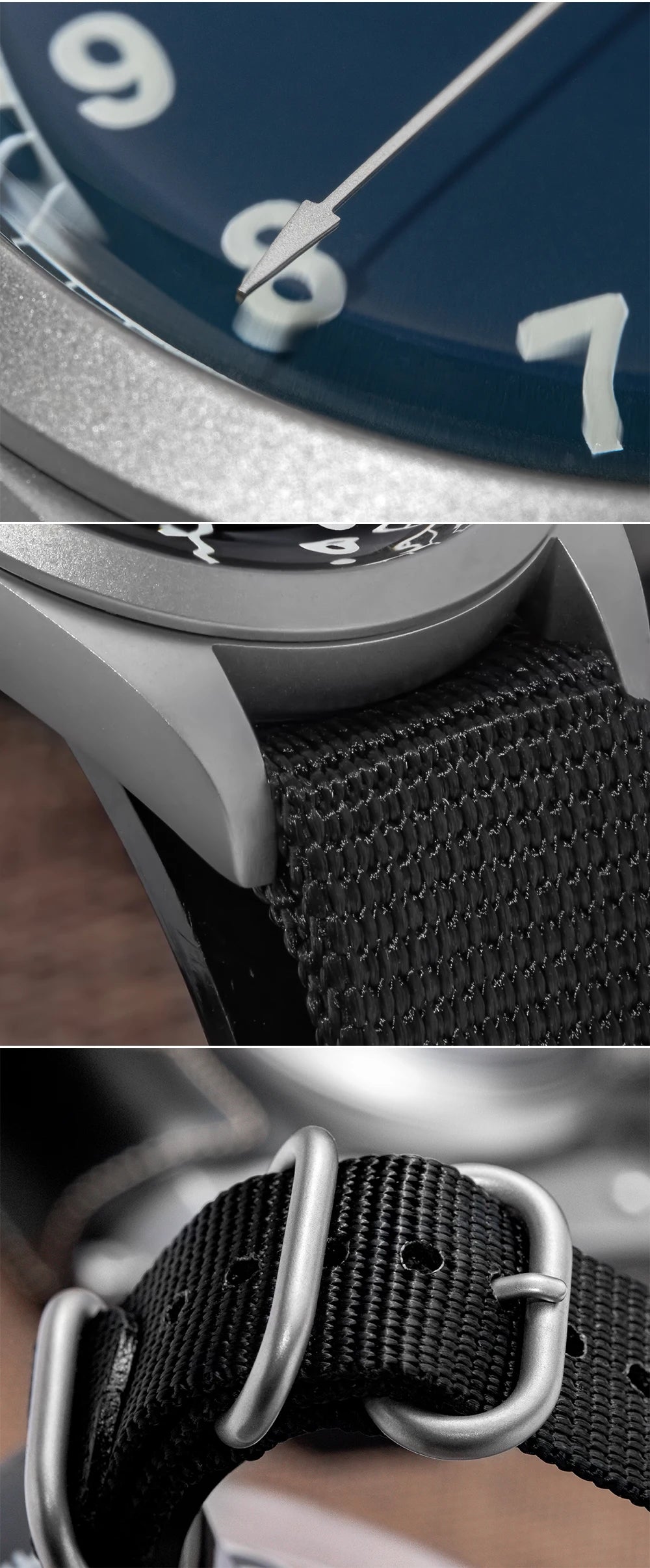 ADDIESDIVE 36mm analoge Herrenuhr mit gewölbtem Spiegelglas, 100m wasserdicht, leuchtend, schlichte Quarzuhr für Herren mit Nylonarmband