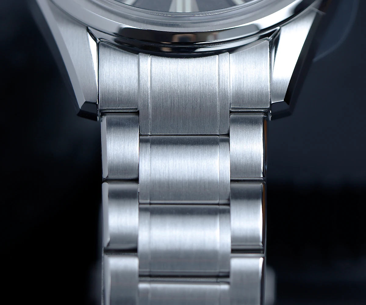 Cronos Men Watch 39mm Automatic Miyota 9015 Movement Wristwatches White Dial Birch Pattern Solid Links Sapphire 10 ATM L6040M