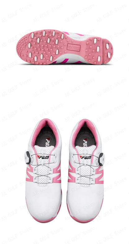 PGM Boys Girls Golf Shoes Light Weight Soft and Breathable Waterproof Anti-slip Universal Outdoor Sports Shoes XZ127