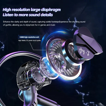 Auriculares para videojuegos con doble micrófono, auriculares estéreo Hi-Fi para videojuegos con conexión tipo C y cable de 3,5 mm, auriculares intraauriculares con reducción de ruido y micrófono para Samsung