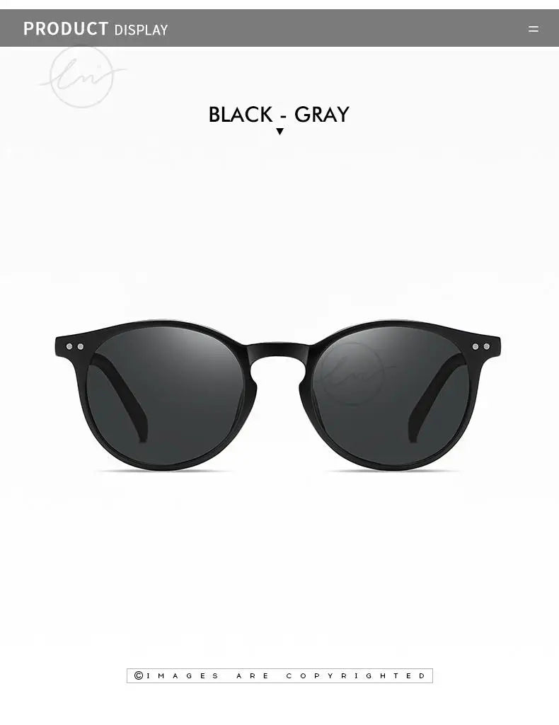 Ochelari de soare LM Retro rotunzi pentru femei și bărbați, ultralegeri, din TR90, polarizați, unisex, pentru șofat, ochelari de soare vintage, UV400, Gafas De Sol