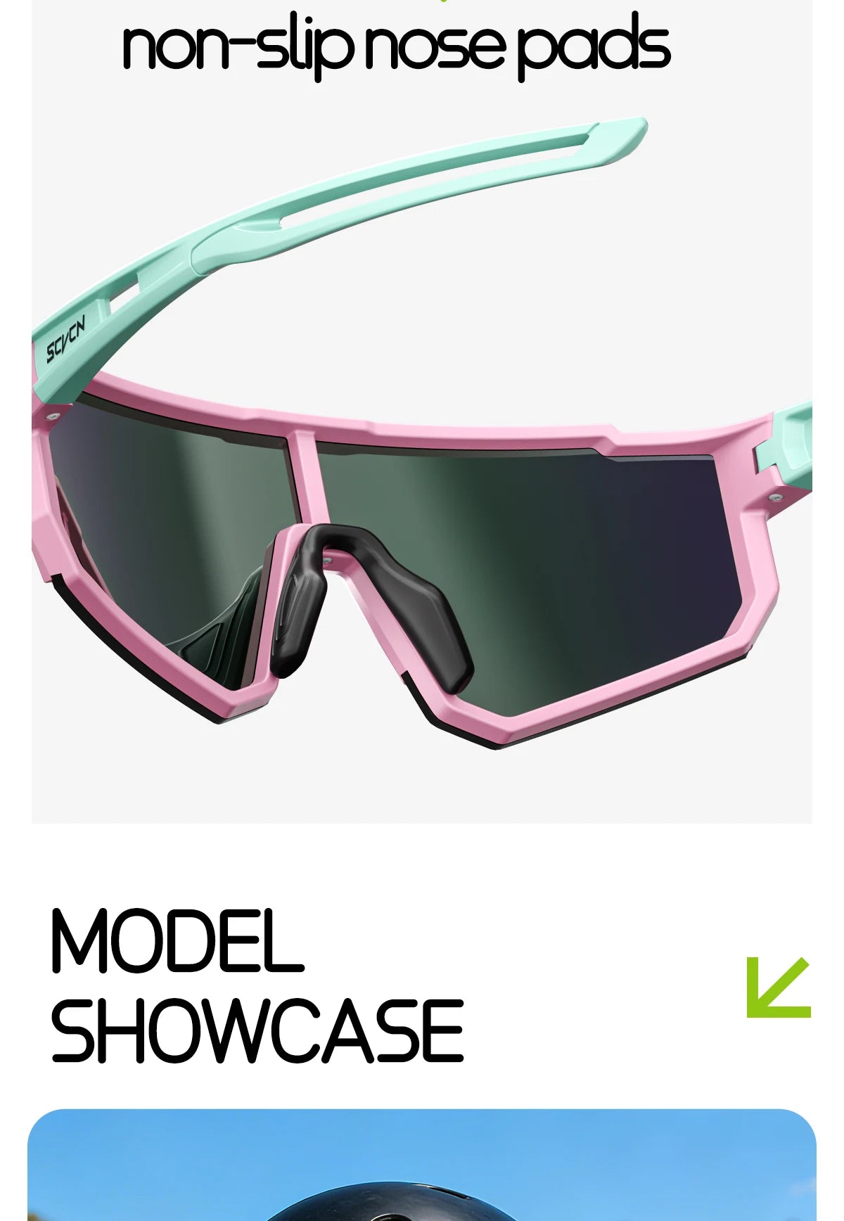 SCVCN Ochelari de soare sportivi pentru fete, ochelari de ciclism pentru copii, ochelari fotocromatici UV400, ochelari de baseball pentru băieți, ochelari pentru activități în aer liber, ochelari de soare pentru alergare și drumeții