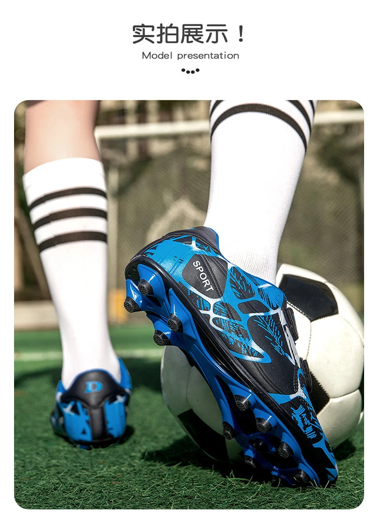 Soccer Cleats for Men and Women Breathable Lightweight Anti-Slip Firm Ground for Outdoor Football Training Match Sports