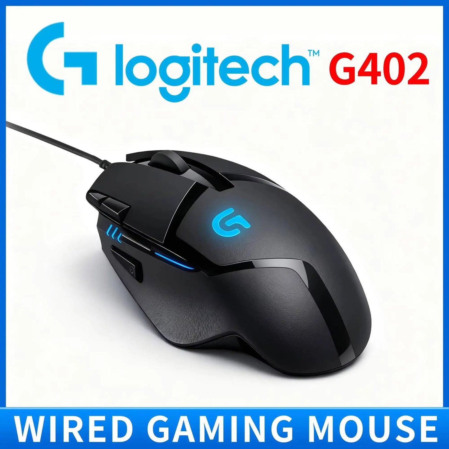 Logitech G402 kablet gamingmus 32-bit ARM-processor 8 knapper 500 IPS skridsikker til gaming- og arbejdssessioner hele dagen