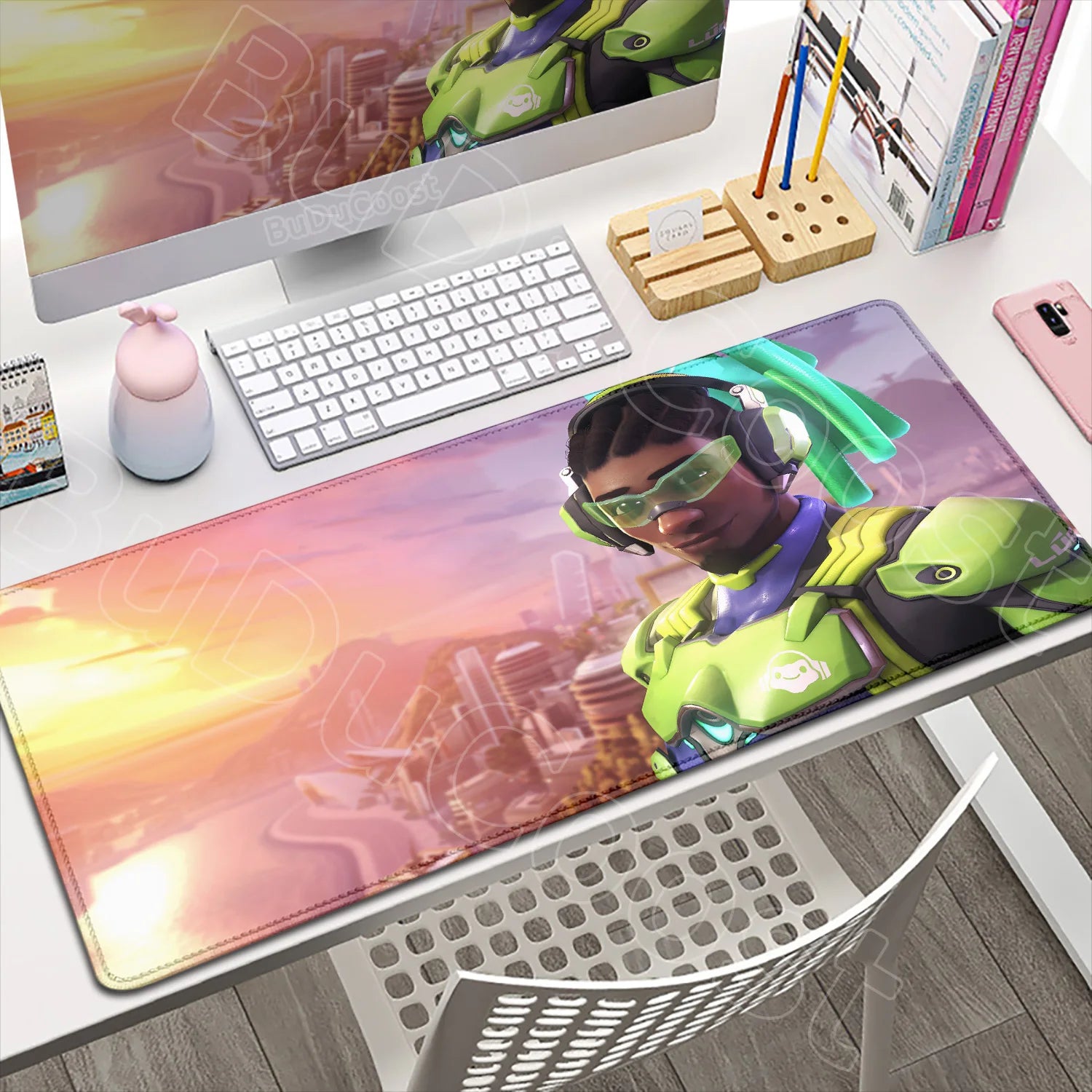 Large XXL DIY Cool Overwatch Mouse Pad Keyboard Table Gaming Accessories Non-Slip Rubber Edge locking spped Laptop Rug desk Mat, Produit gaming premium Fraquane, équipement gamer