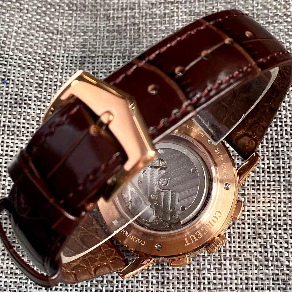 Automatické hodinky pre mužov Multification Date Day Month Year 316L, mechanické pánske hodinky s lešteným puzdrom, indikátorom deň/noc, 42mm