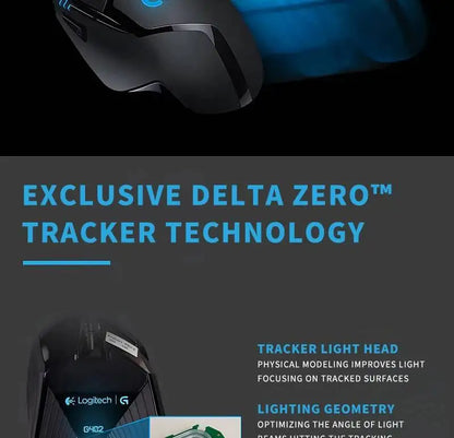 Logitech G402 kablet gamingmus 32-bit ARM-processor 8 knapper 500 IPS skridsikker til gaming- og arbejdssessioner hele dagen