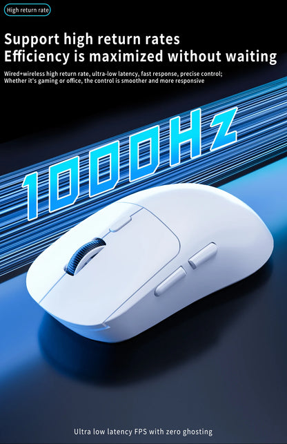 Bluetooth gaming miš, punjivi miš za gamere PAW3395, lagan ergonomski bežični miš za esport