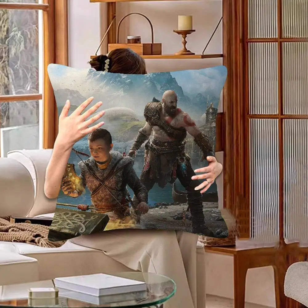 God Of War Video Game Pillow Gift Home Office Decoration Pillow Bedroom Sofa Car Cushion CoverPillow Case