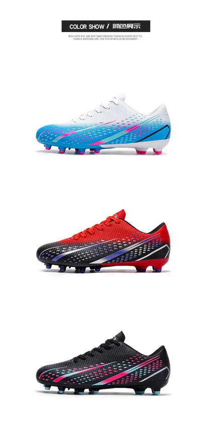 High Top Waterproof Football Boots Men Anti Slip Durable Spikes Design Breathable Lining Outdoor Grass Court Professional Soccer