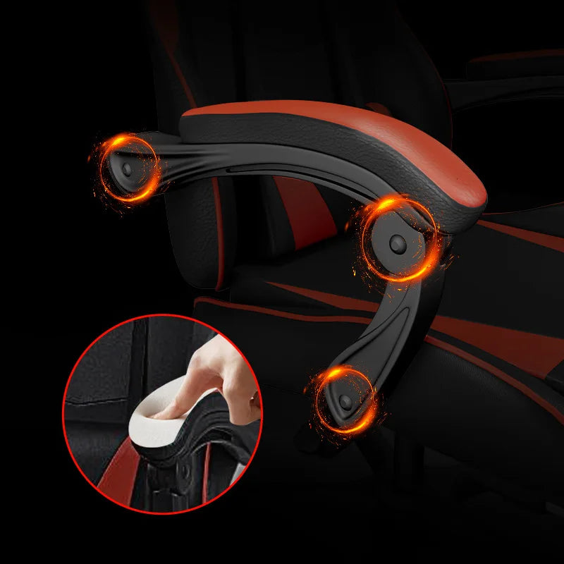Cadeira Gaming Ergonómica para Secretária, Cadeira Gaming Reclinável para Escritório em Casa com Apoio Lombar para Sessões Prolongadas