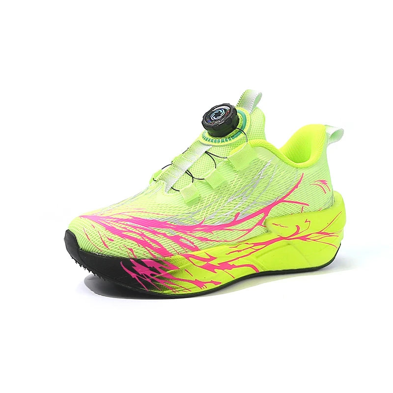 Children Running Shoes School Training Match Cushioning Anti Slip Tennis Shoes Mesh Rebound Comfortable Casual Sneakers for Kids