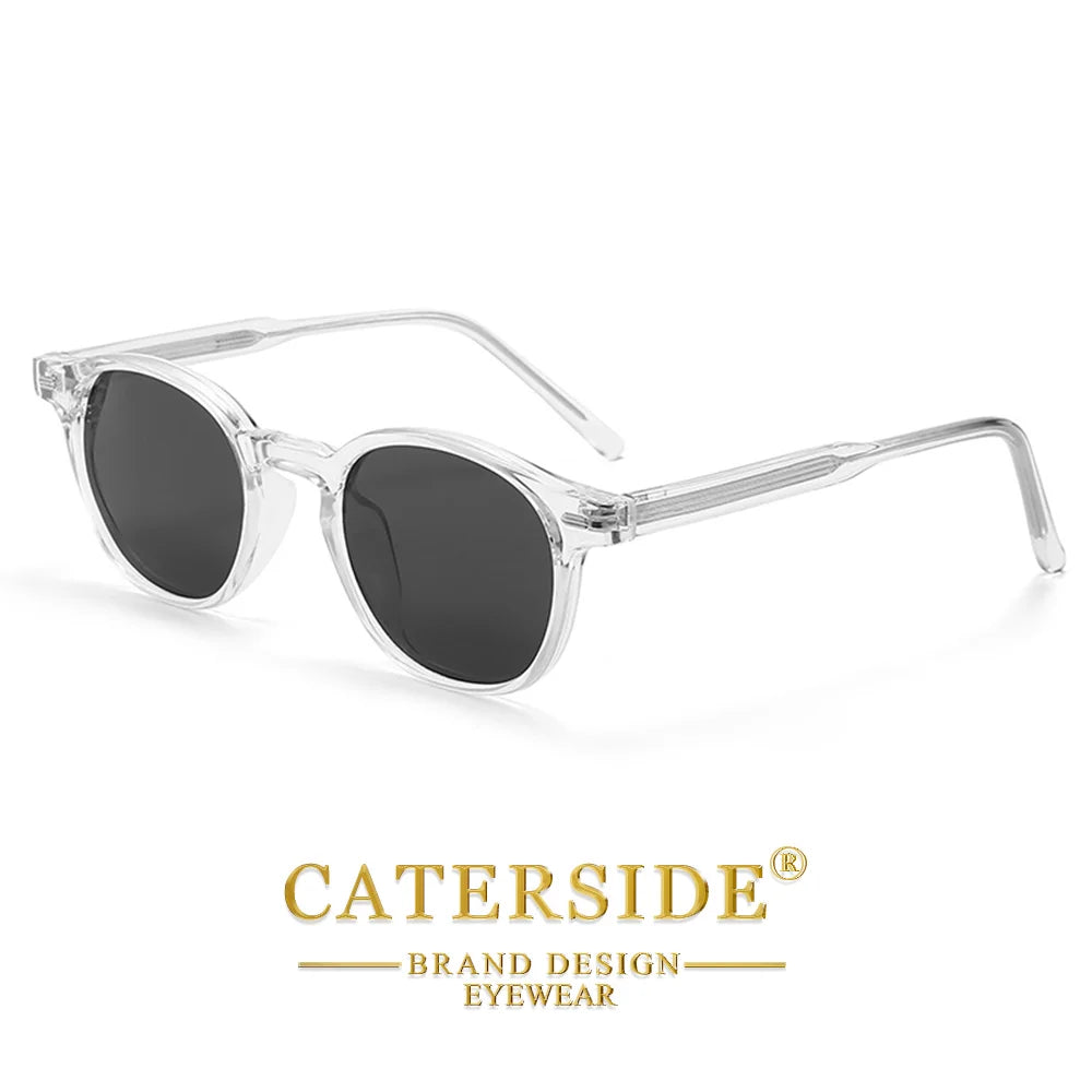 Ochelari de soare rotunzi polarizați Catside pentru bărbați, ramă TR, inserție centrală, brațe, set de ochelari de soare pentru femei, stil retro, pentru șofat, pescuit, punk, protecție UV400