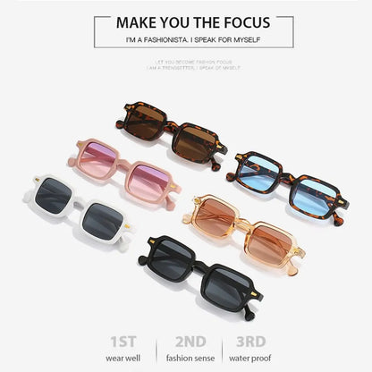 Ochelari de soare Fashion Square pentru femei, model nou retro cu nituri decorative; ochelari de soare pentru bărbați, model leopard albastru, cu lentile degradate, protecție UV400