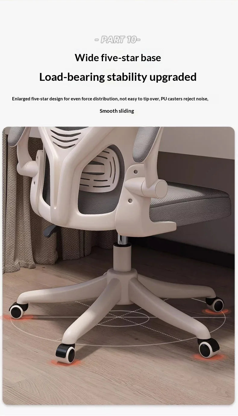 Ergonomic Office Chair Adjustable Lumbar Support Mesh High Back Swivel Computer Gaming Chair Reclining Armrest White Black