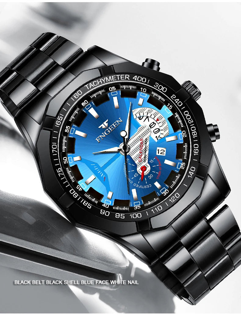 BINBOND Orginal Quartz Wristwatches For Men Luxury Luminous Waterproof Auto Date Men's Watch Stainless Steel Reloj Free Ship