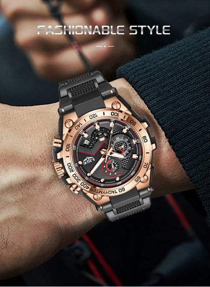 LIGE Luxury Military Watch For Men Waterproof Luminous Silicone Man Watch Quartz High Quality Men's Sports Watches Male Relojs