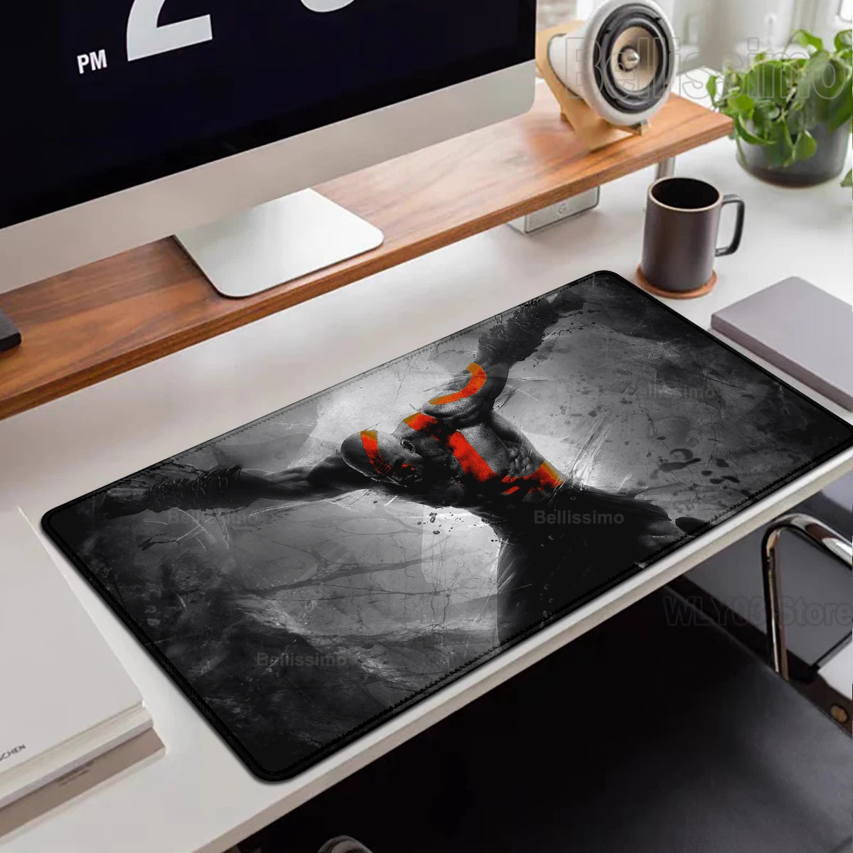 Xxl Mouse Pad God of War Desk Mat Gaming Accessories Keyboard Computer Mousepad Gamer Large Pc Cabinet Office Table Carpet Rug