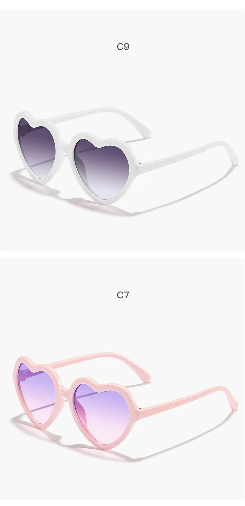 Ochelari de soare eleganți pentru copii, roz trandafiriu, cu inimioare, protecție UV400, ramă reglabilă, pentru băieți, fete, bebeluși și copii mici de 0-12 ani