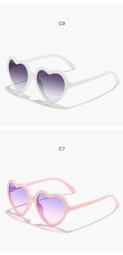 Ochelari de soare eleganți pentru copii, roz trandafiriu, cu inimioare, protecție UV400, ramă reglabilă, pentru băieți, fete, bebeluși și copii mici de 0-12 ani