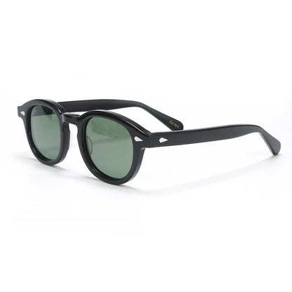 Ochelari de soare polarizați pentru bărbați și femei, stil Johnny Depp Lemtosh, ochelari de soare retro cu ramă rotundă din acetat și lentile UV400, Oculos