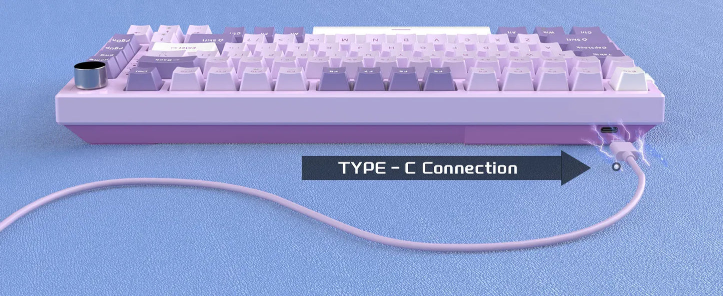 MageGee SKY81 75% mechanische Gaming-Tastatur, RGB-Gasket, Hot-Swap-fähige kabelgebundene Custom-Tastatur mit cremiger Schalldämpfung und Drehregler