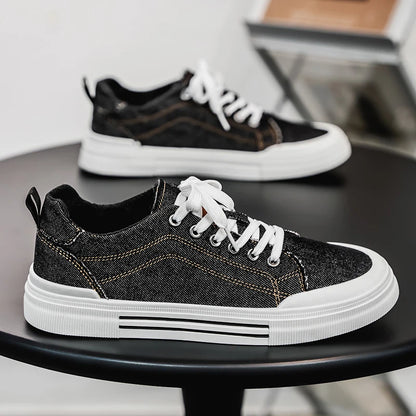 Personalized Spring and Autumn New Men's Shoes, Korean Style Fashionable Large Size Low-Top Casual Shoes, Denim Single Shoes, Versatile Sneakers