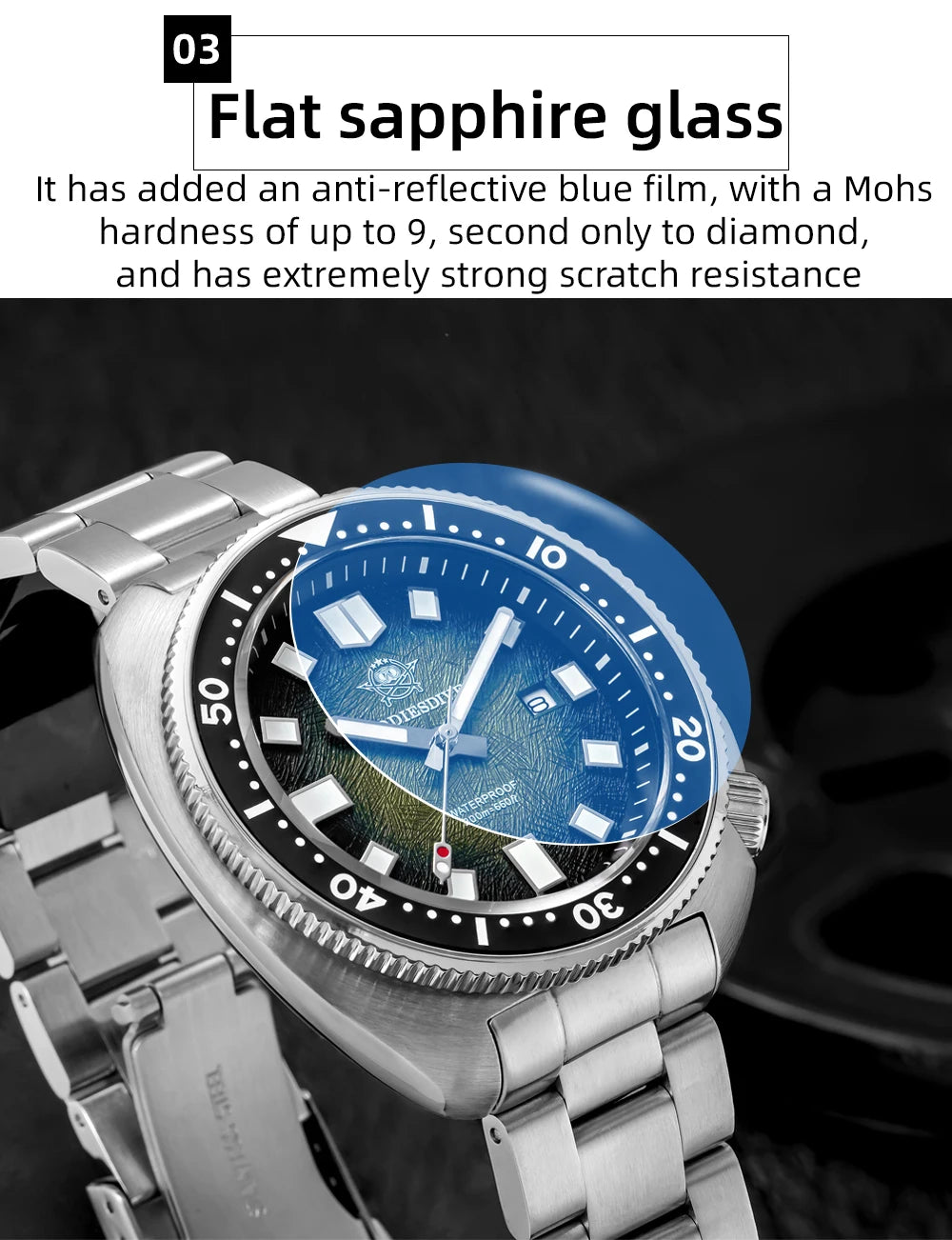 ADDIESDIVE Men's Luxury Watch 20Bar Waterproof  Display AD2511 Sapphire Glass Reloj Hombre BGW9 Super Luminous Quartz Watches