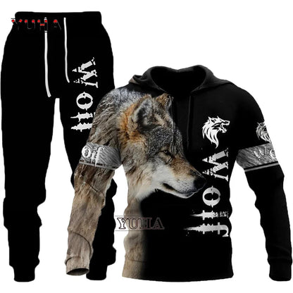 Hoodies de Outono com Leão e Lobo, Pele de Tigre Branco, Impressão 3D Integral, Sweatshirt de Homem Unissexo com Fecho, Casaco Casual de Pulôver