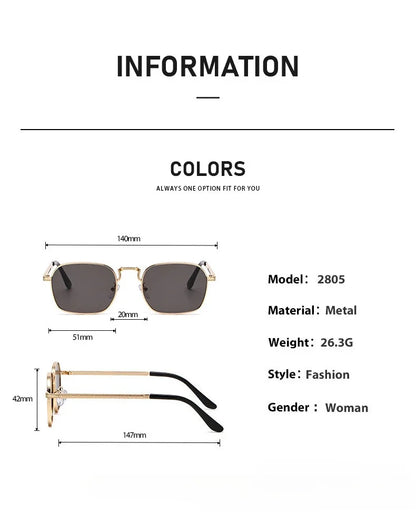 Ochelari de soare metalici, pătrați și ovali, la modă, retro, pentru bărbați și femei, personalizați, rezistenți la raze UV, ochelari de vedere de lux, design UV400