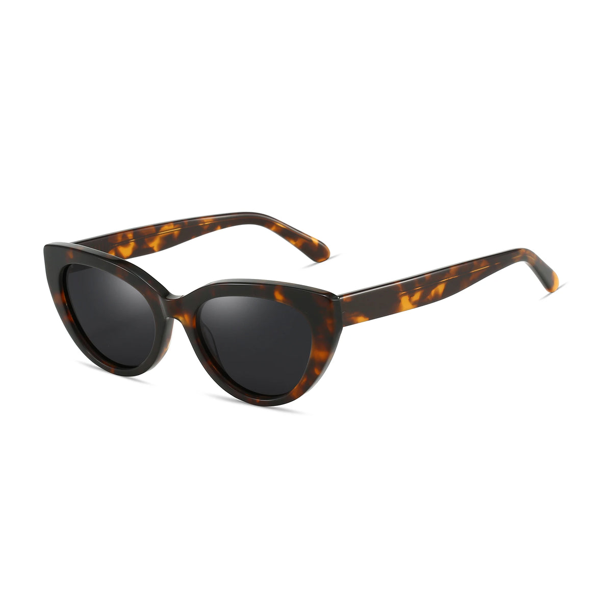 ZENOTTIC Ochelari de soare retro Cat Eye polarizați, realizați manual din acetat, cu protecție UV400, pentru femei