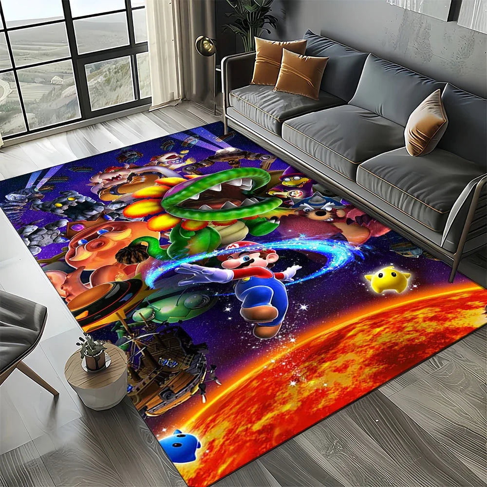 Covor cu motiv retro Mario, covor pentru sufragerie, dormitor, canapea, preș de intrare, decor, covoraș de joacă pentru copii